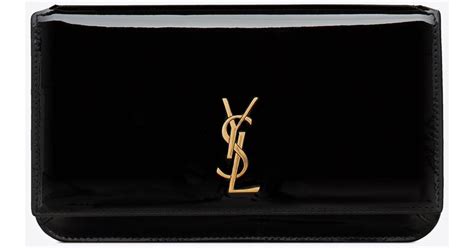 ysl handyhülle xr|Cassandre leather phone pouch in black .